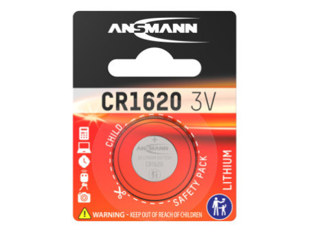 ANSMANN Pile bouton au lithium 'CR1620', 3,0 Volt, blister