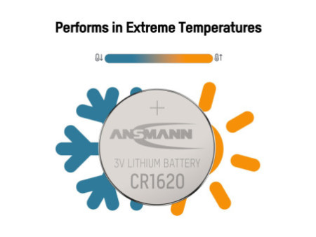 ANSMANN Pile bouton au lithium 'CR1620', 3,0 Volt, blister