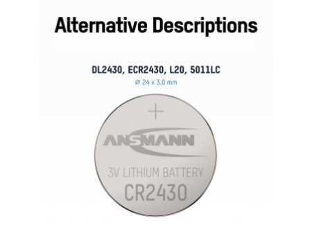 ANSMANN Pile bouton au lithium 'CR2430', 3,0 Volt, blister