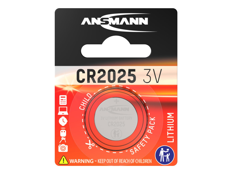 ANSMANN Pile bouton au lithium 'CR2025', 3,0 Volt, blister