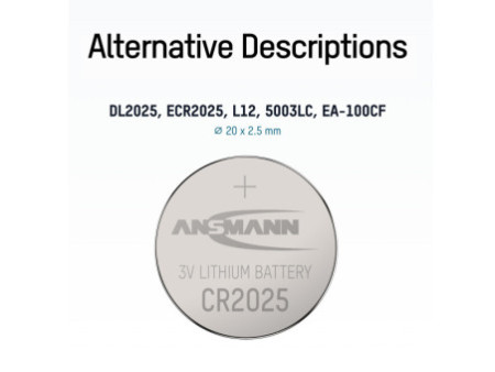 ANSMANN Pile bouton au lithium 'CR2025', 3,0 Volt, blister