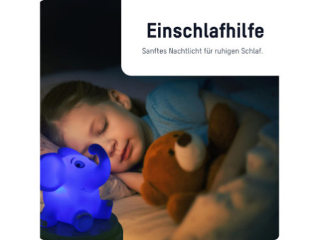 ANSMANN Veilleuse mobile 'Elephant', bleu/vert