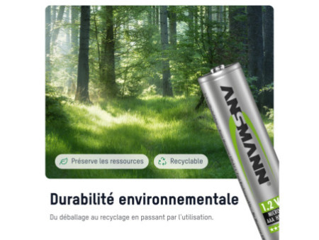 ANSMANN Pile rechargeable NiMH SOLAR, Micro AAA, 550 mAh