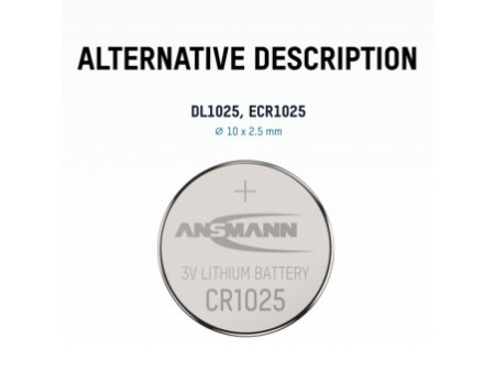 ANSMANN Pile bouton au lithium CR1025, 3 Volt, blister d'1