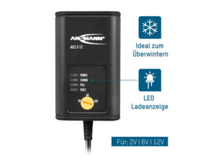 ANSMANN Chargeur pour batterie de voiture, 2 / 6 et 12 Volt
