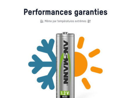 ANSMANN Pile rechargeable maxE NiMH, Micro AAA, blister de 4