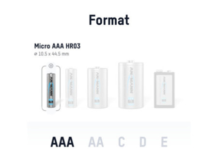 ANSMANN Pile rechargeable NiMH, maxE Micro AAA, 800 mAh