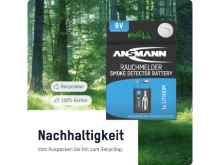 ANSMANN Pile au lithium, durée de vie 10 ans, E-bloc (9V)