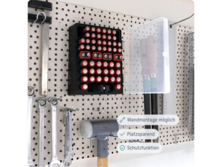 ANSMANN Boîte de rangement pour piles, avec testeur de piles