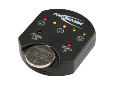 ANSMANN Testeur de piles, pour piles boutons, noir