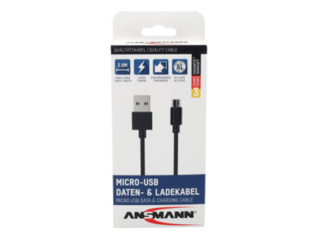 ANSMANN Câble de données & de charge, USB-A - Micro USB-B