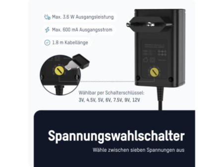 ANSMANN Bloc secteur universel APS 300, 3,6 W / 3-12 V, noir