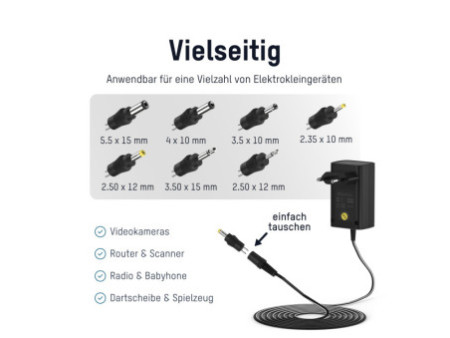 ANSMANN Bloc secteur universel APS 300, 3,6 W / 3-12 V, noir