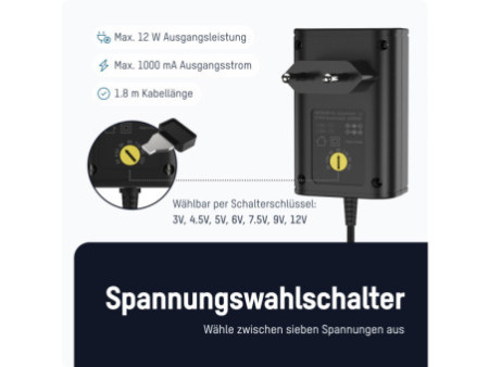 ANSMANN Bloc secteur universel APS 1000, 12 W / 3-12 V, noir