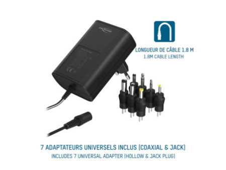 ANSMANN Bloc secteur universel APS 1500, 18 W / 3-12 V, noir