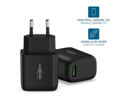 ANSMANN Chargeur secteur USB HOME CHARGER HC1180QC, noir