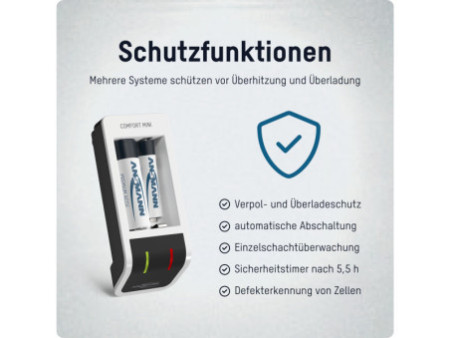 ANSMANN Chargeur rapide Comfort Mini, blanc/noir