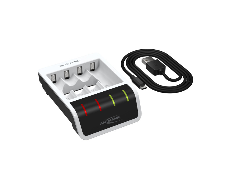 ANSMANN Chargeur rapide Comfort Smart, blanc/noir