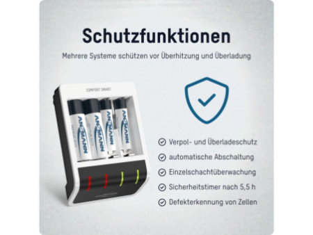ANSMANN Chargeur rapide Comfort Smart, blanc/noir