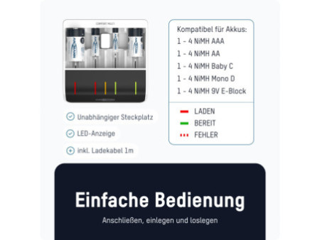 ANSMANN Chargeur Express Comfort Multi, blanc/noir