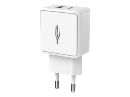 ANSMANN Chargeur USB Home Charger HC218PD, 2x port USB,blanc