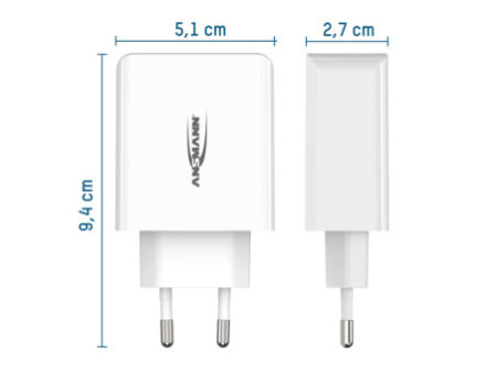 ANSMANN Chargeur USB Home Charger HC430, 4x port USB, blanc