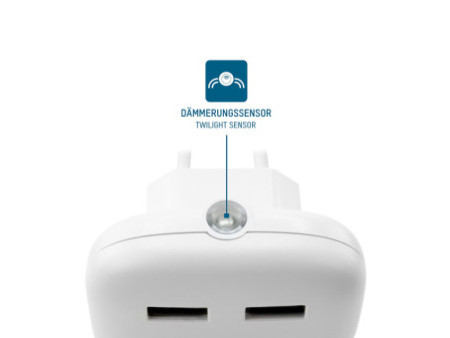 ANSMANN Lampe d'orientation à LED NL15AC, 2x port USB, blanc