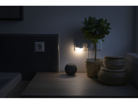 ANSMANN Lampe d'orientation à LED NL15AC, 2x port USB, blanc