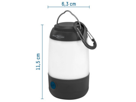ANSMANN Mini lampe de camping, boîtier en plastique, noir