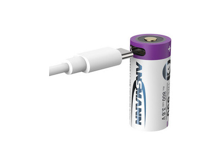 ANSMANN Pile rechargeable Li-Ion 16340 avec fiche USB-C