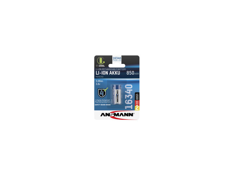 ANSMANN Pile rechargeable Li-Ion 16340, 3,6 V, 850 mAh