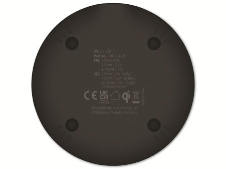 ANSMANN Chargeur à induction WiLine 15R, 15 watts, noir