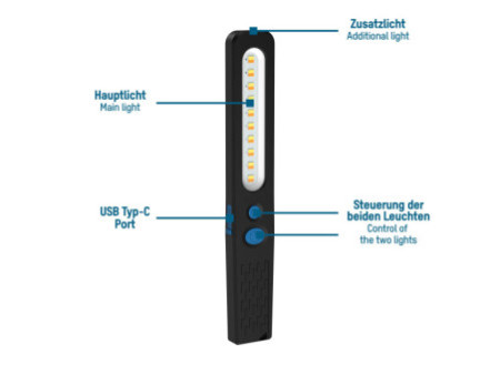 ANSMANN Lampe de travail à LED WL390R, noir/bleu