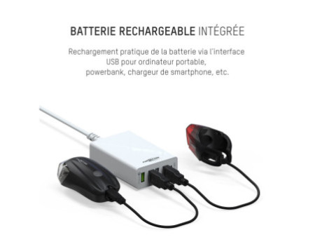 ANSMANN Set d'éclairage LED pour vélo Bikelight Combo 40 Lux