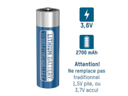 ANSMANN Pile lithium-chlorure de thionyle ER14505, Mignon AA