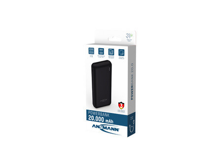 ANSMANN Powerbank PB212, 20.000 mAh, noir