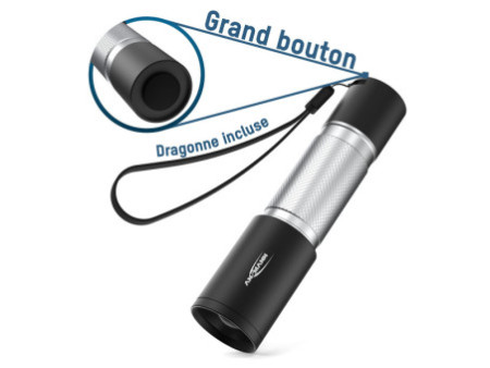 ANSMANN Lampe de poche LED, Daily Use 270B, argent/noir