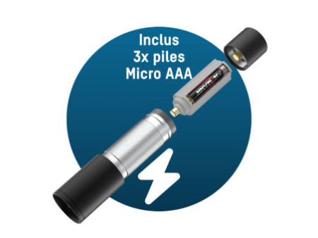 ANSMANN Lampe de poche LED, Daily Use 270B, argent/noir