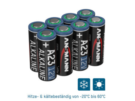 ANSMANN Pile alcaline A23/LR23, 12 V, en lot de 8