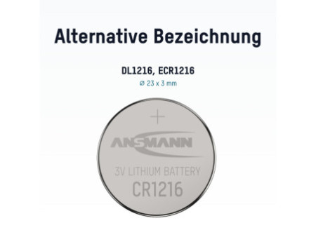 ANSMANN Pile bouton au lithium CR1216, 3 Volt, blister d'1