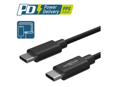 ANSMANN Câble de données & de charge, USB-C - USB-C mâle