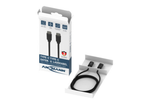 ANSMANN Câble de données & de charge, USB-C - USB-C mâle