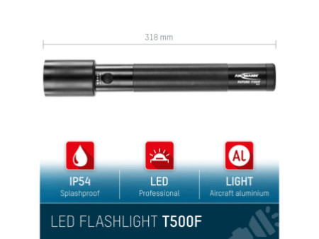 ANSMANN Lampe de poche LED Future T500F, IP54, noir