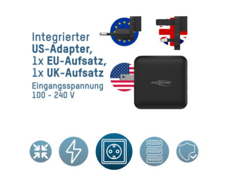 ANSMANN Chargeur USB Travel Charger TC315, 3x USB-A