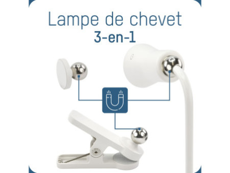 ANSMANN Lampe de bureau à LED sans fil 3en1, dimmable, blanc