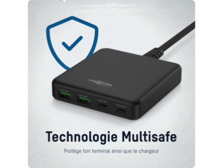 ANSMANN Chargeur USB de bureau DC465PD, noir