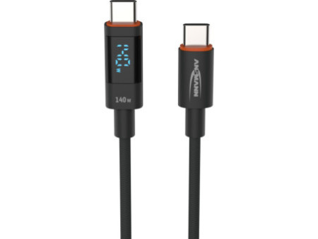 ANSMANN Câble données & charge avec écran, anthracite, 1,2 m