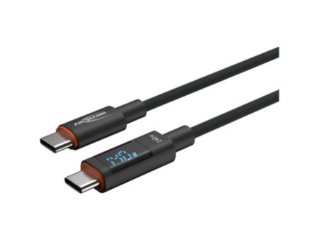 ANSMANN Câble données & charge avec écran, anthracite, 1,2 m
