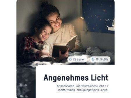 ANSMANN Lampe de chevet LED BOOK LIGHT, rechargeable, noir