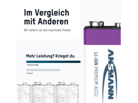 ANSMANN Pile Li-Ion E-Block avec prise USB-C femelle
